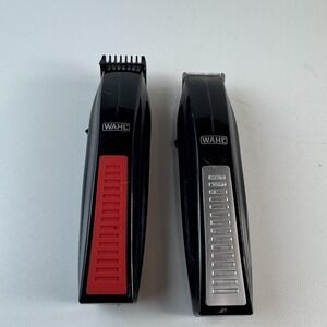 Wahl 5537N Cordless Beard Trimmer Lot Of 2 Black Red Silver Battery Men Grooming